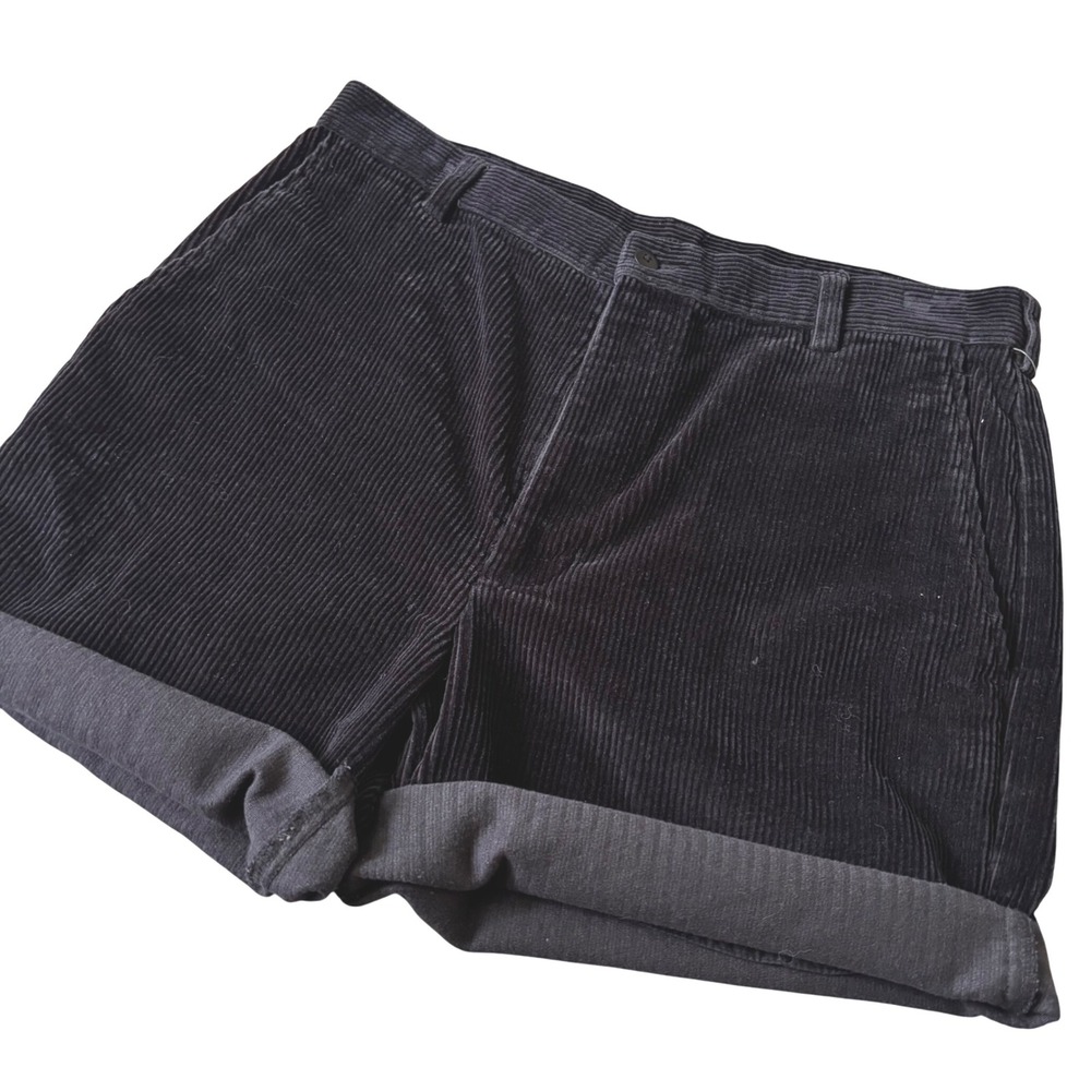 Mens Jos. A. Bank Corduroy Cutoff Shorts Black Cotton Casual 35"